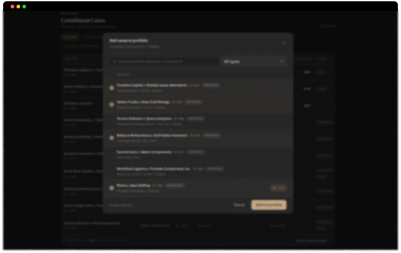 Portfolio import interface