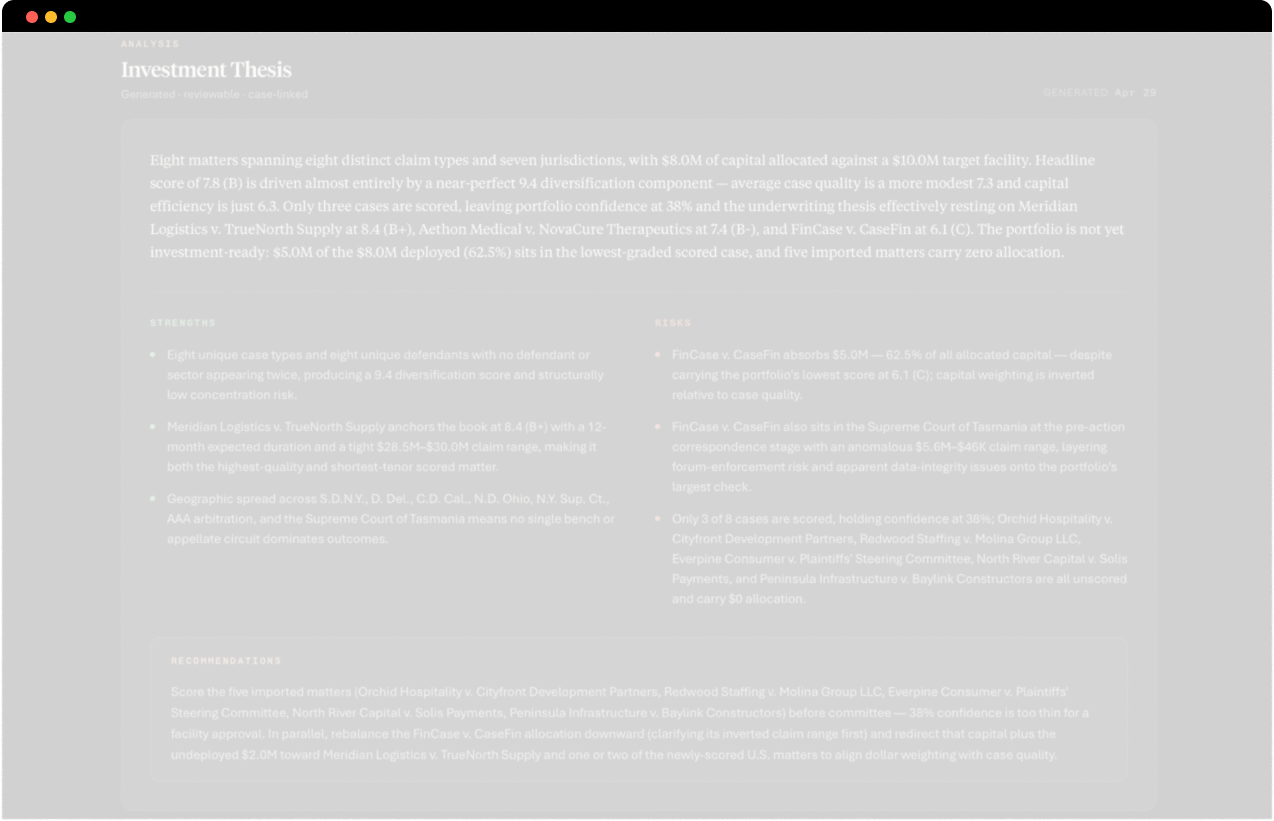 Portfolio analytics interface